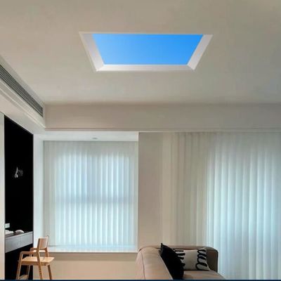 Topsung luz artificial de cielo abierto panel de luz de oficina marco de luz de techo 300x1200 cielo azul nube blanca