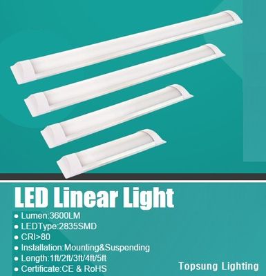 Sensor de microondas SMD2835 LED Lineal Batten Lineal Led Light 4ft 24*75*120mm