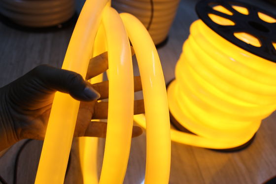 Venta caliente 360 grados de construcción amarillo 110v pvc luces de neón flex para el edificio
