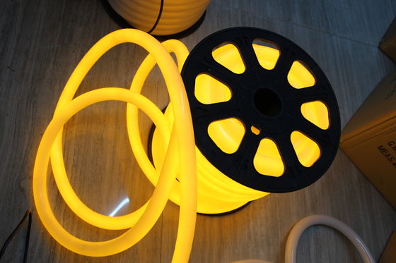 Modern 360 grados redondo amarillo 220v neón luz flex 25mm ip67 para exteriores