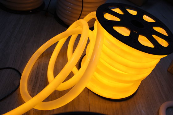 Modern 360 grados redondo amarillo 220v neón luz flex 25mm ip67 para exteriores