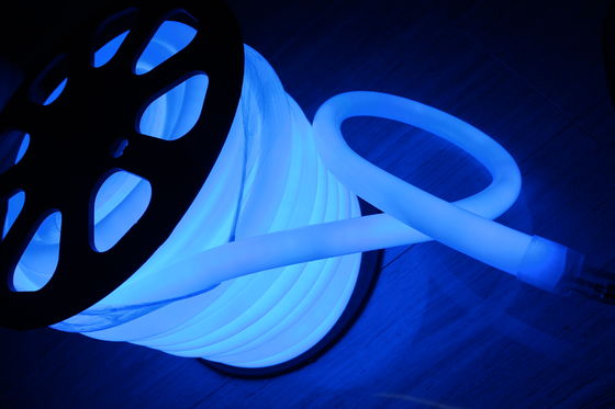 luz azul 360 redonda de neón flex 24v 100leds/m para exterior de diámetro redondo 25mm