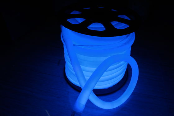 luz azul 360 redonda de neón flex 24v 100leds/m para exterior de diámetro redondo 25mm