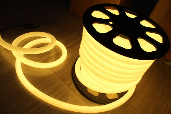 Eficiencia energética 24v 25mm 360 grados redondo cálido blanco ip67 luminarias de flujo de neón LED cinta