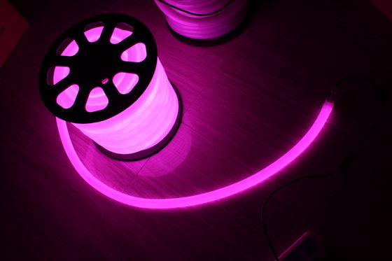 Luz de flujo de neón LED de 220V púrpura de 360 grados redonda de 100 leds/m para edificios