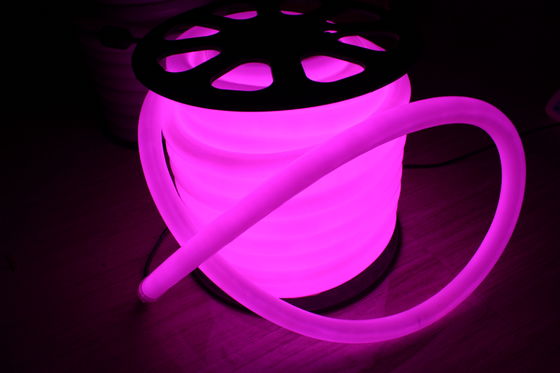 Luz de flujo de neón LED de 220V púrpura de 360 grados redonda de 100 leds/m para edificios