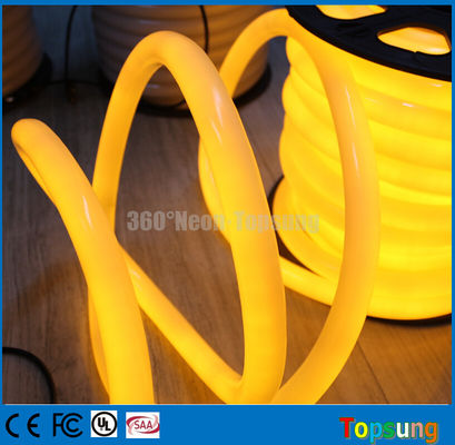 25M bobina 12V amarillo redondo 360 grados LED neón flex para el cuarto
