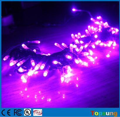 Luces de luz de Navidad de PVC púrpura fuertes al aire libre 12V conectables