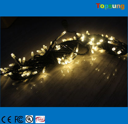 Fuera 10m conectable LED luces de cordón de Navidad blanco caliente en venta