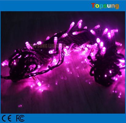 Luces de luz de Navidad de PVC púrpura fuertes al aire libre 12V conectables