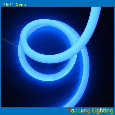 IP67 110 voltios dmx cuerdas de neón LED 16mm 360 grados redondo luces flex azules