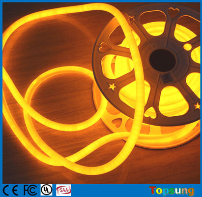 Luz de neón flexible de 360 grados 220V de 16 mm de diámetro amarillo 120LED decoración del festival