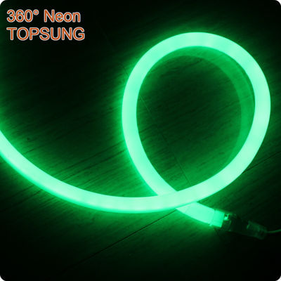 12V IP67 redondo LED flujo de neón 16mm mini 360 grados de cuerda verde luz tubo blando