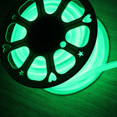12V IP67 redondo LED flujo de neón 16mm mini 360 grados de cuerda verde luz tubo blando