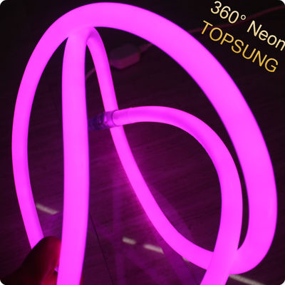 Nueva luz de neón de tubo de PVC redondo 16mm 360 grados LED neón flex DC24V rosa