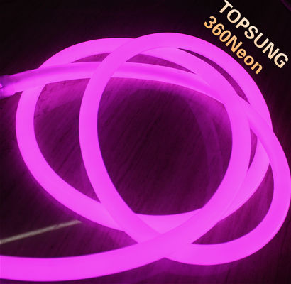 Lámparas de neón redondo de PVC de 16 mm de color rosa LED de 360 grados de neón flexible 110V