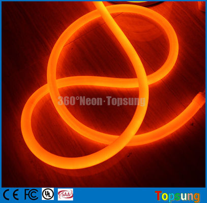 luz de neón de tubo de PVC de color naranja delgado y redondo 16 mm 360 grados LED neón flex DC24V