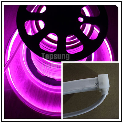 color rosa DC 24V LED neón flex 16x16mm cuadrado cuerda plana de neón IP68 decoración de iluminación exterior