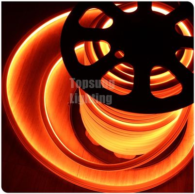 luz de cuerda de neón de color naranja LED flex DC 12V 16*16mm cuadrado de neón plano IP68 iluminación exterior