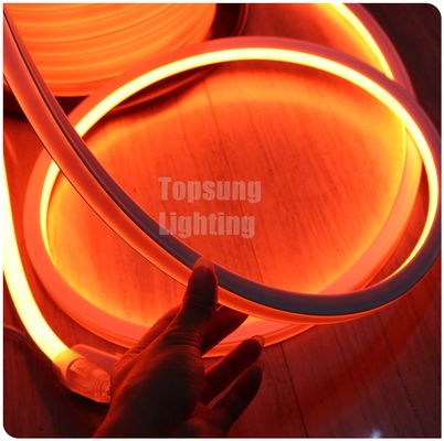luz de cuerda de neón de color naranja LED flex DC 12V 16*16mm cuadrado de neón plano IP68 iluminación exterior