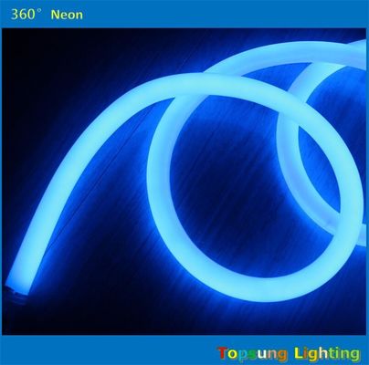 25M bobina 12V azul 360 grados LED luz de cuerda de neón para el cuarto