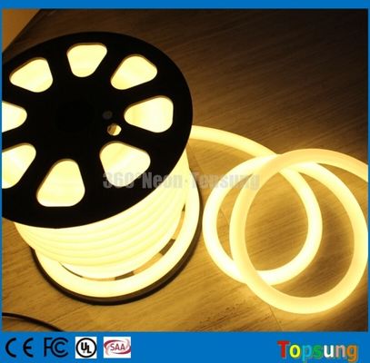 25M bobina 12 Volt 360 grados redondo blanco caliente LED banda de neón flexible para el cuarto
