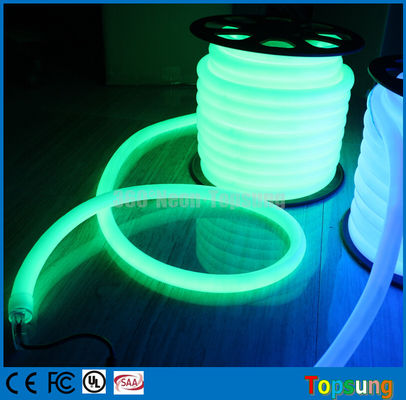 82 pies de bobina verde LED neón tubo flexible luz redonda 12v para el cuarto