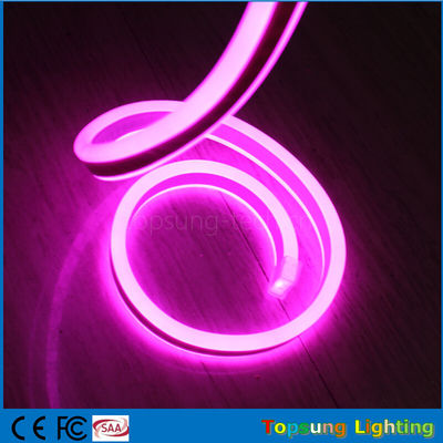 color rosa 240V LED de doble cara flexible luz de banda de neón 8*17mm para uso en exteriores