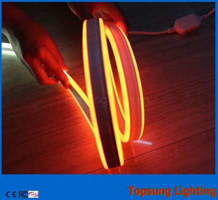 Topsung iluminación 12v naranja 100m mini doble lado led neón cuerda tirada a prueba de agua 8,5 * 18mm luz