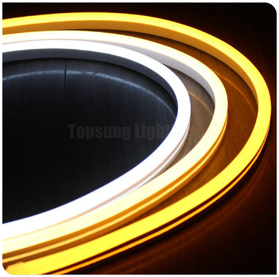 24v amarillo popular LED neón flexible luz de tubo de PVC ultra delgado neón flexible lámpara de cuerda banda 11x18mm decoración exterior