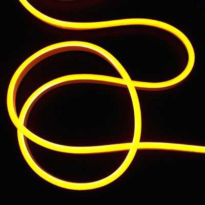 Super brillante micro flexible LED neón tubo de cuerda de luz rayas amarillas 2835 SMD iluminación silicona neonflex 24v