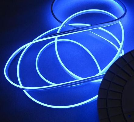 Luz de cinta de neón de color azul 12v 6*12mm luz de cuerda de micro neón