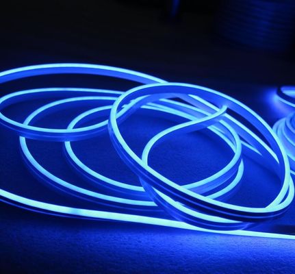 Luz de cinta de neón de color azul 12v 6*12mm luz de cuerda de micro neón