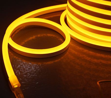 Alta estabilidad resistente al agua 24v bandas de luz al aire libre ámbar LED neón flexible con IP68 amarillo