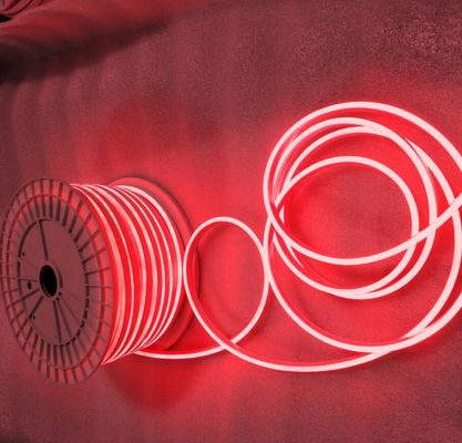 50m bobina rojo 12V LED luz de neón SMD 2835 120Leds/M 6X12mm Iluminación flexible a prueba de agua