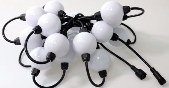 Carrete de 10 pies DMX 24v 50mm RGB pixel led cuerdas de luz globos 3D bolas para el proyecto de decoración al aire libre
