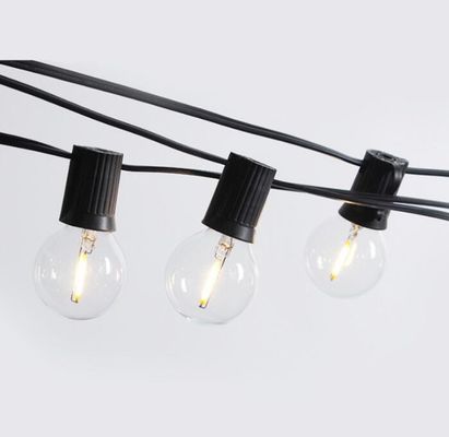 100ft G40 luz LED exterior de cuerda bombillas globos negro alambre conectable