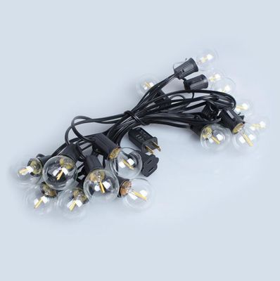 100ft G40 luz LED exterior de cuerda bombillas globos negro alambre conectable