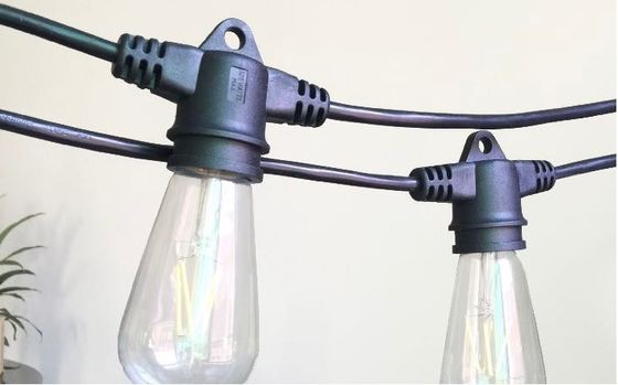 Lámparas de decoración de vacaciones de grado comercial Cuerdas 48FT Bulbos blancos calientes E26 a prueba de roturas